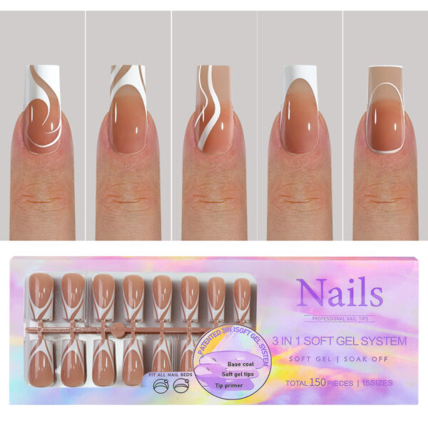 Wearable nails French seamless wearable nails removable nail art French wearable nail art false nail stickers