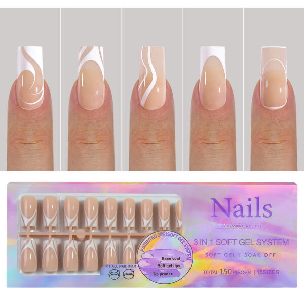 Wearable nails French seamless wearable nails removable nail art French wearable nail art false nail stickers