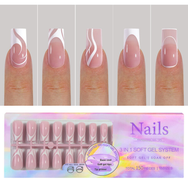 Wearable nails French seamless wearable nails removable nail art French wearable nail art false nail stickers