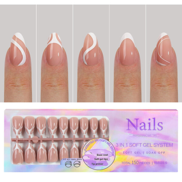 Wearable nails French seamless wearable nails removable nail art French wearable nail art false nail stickers