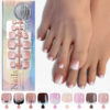 French toenail nails, pedicure, finished toenail, wearable nails, frosted toenail patches