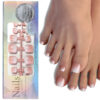 French toenail nails, pedicure, finished toenail, wearable nails, frosted toenail patches