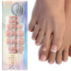 French toenail nails, pedicure, finished toenail, wearable nails, frosted toenail patches
