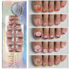 French toenail nails, pedicure, finished toenail, wearable nails, frosted toenail patches